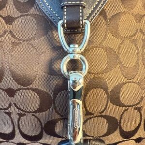 Coach Brown and Silver Signature Bag